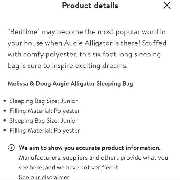STUNNING MELISSA & DOUG LADBUG ALLIGATOR SLEEPING BAGS - Picture 6 of 14